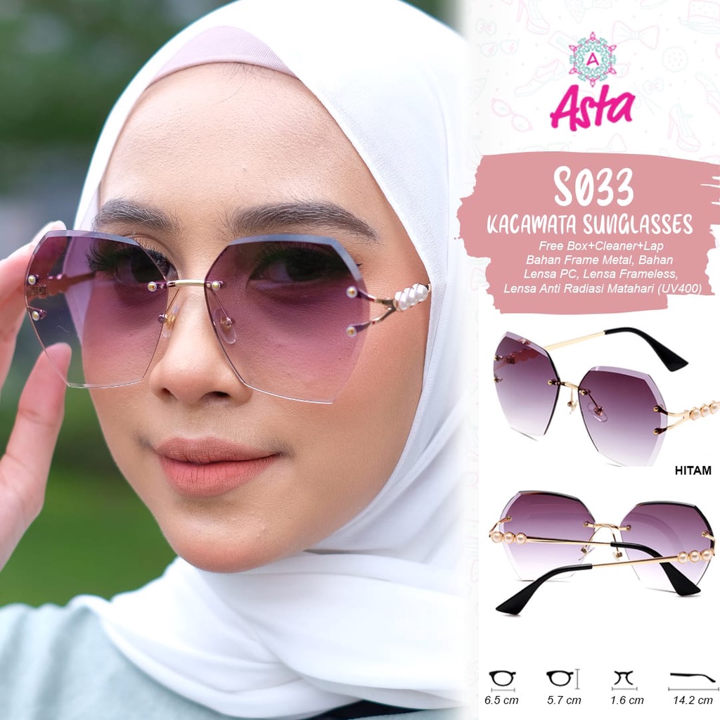 [FREE GIFT] NEW KACAMATA WANITA S033 SUNGLASSES BY ASTA