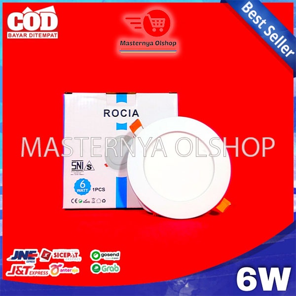 ROCIA LAMPU PANEL LED 6 WATT IB BULAT DOWNLIGHT INBOW PLAFON SLIM SNI