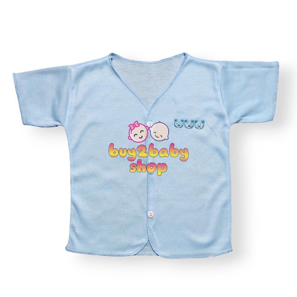 6 PCS Setengah Lusin Baju bayi piyama lengan pendek kancing depan Dolphin Tisuka usia 0-3 Bulan isi 1-6 PCS
