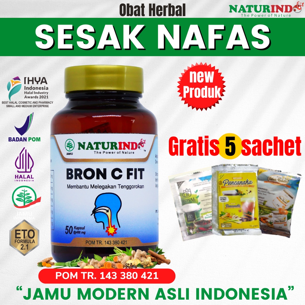 Obat Sesak Nafas Ampuh Herbal Bron c fit Naturindo