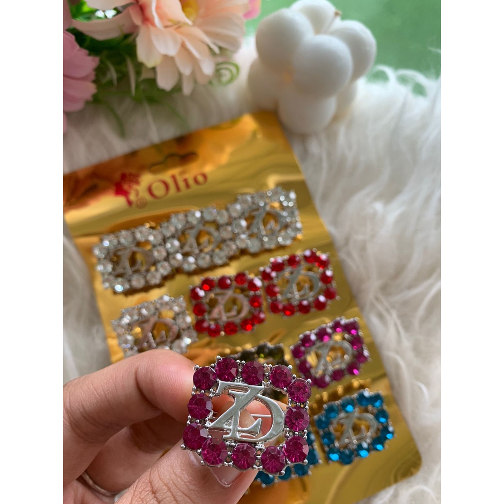 Bros Ecer Satuan dan Lusinan/Aksesoris Hijab/Bros Dagu/Bros Bahu samping/Bros Motif Persegi  mata wa