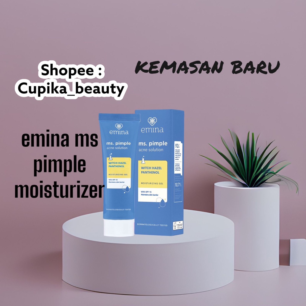 [uo] [moisturizer kemasan baru] EMINA MS PIMPLE ACNE SOLUTION MOISTURIZING GEL 20ML