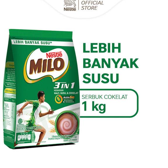 

⚡GROSIR⚡ MILO 3in1 ACTIV-GO Susu Coklat Pouch 1kg