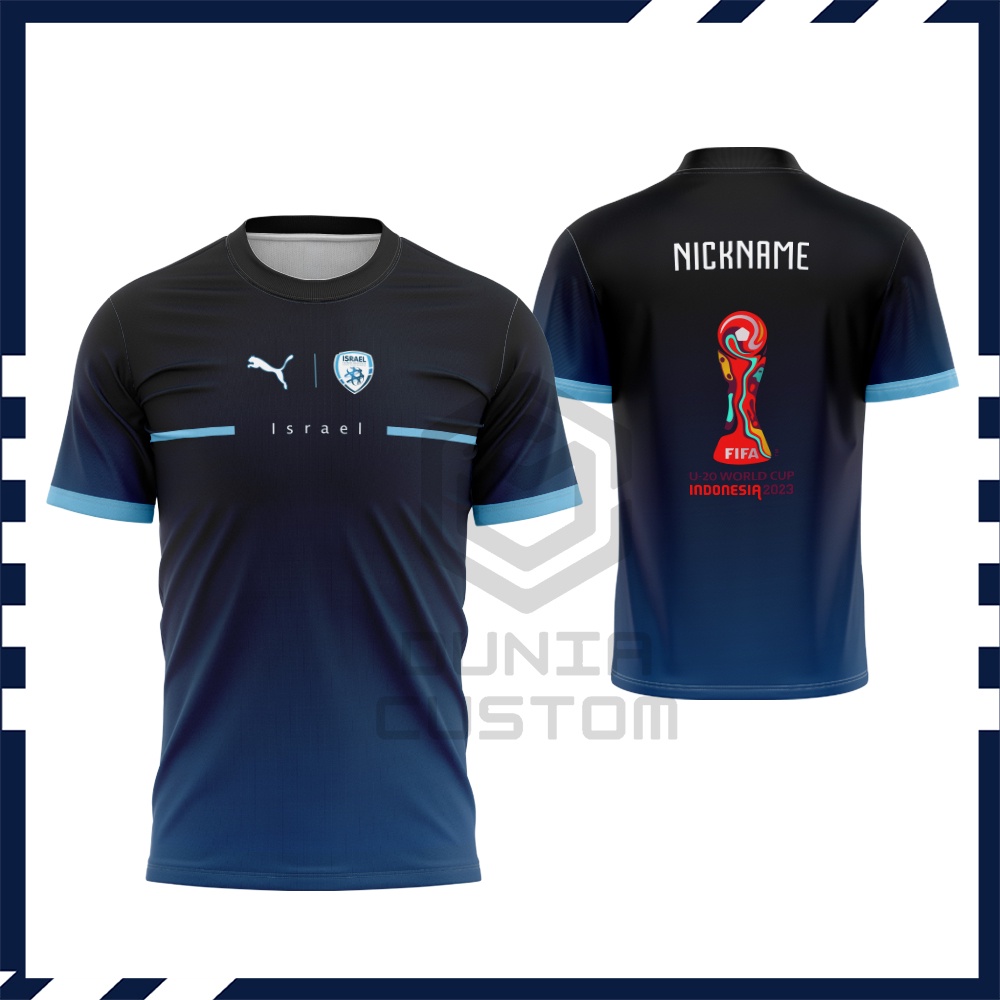 Kaos Baju T-shirt Pria Jersey ISRAEL PIALA DUNIA U20 Fullprint / PIALA DUNIA ISRAEL 2023
