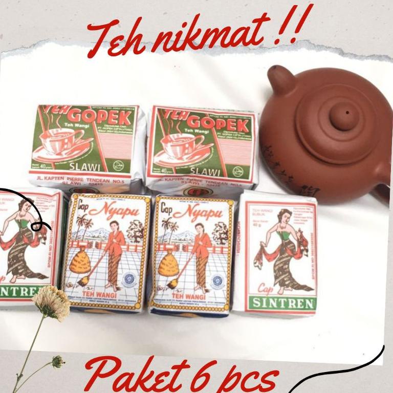 

Dijamin Ori>/ Teh Nyapu Teh Gopek Teh Sintren Paket 6 pcs