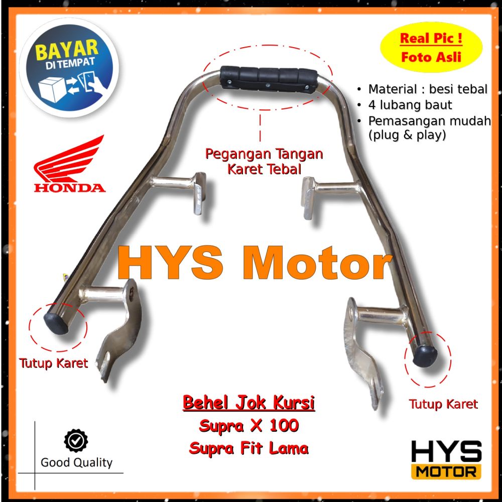 HYS Begel Behel Jok Kursi Supra X 100 / Supra Fit Lama - Planger Belakang Variasi Motor Bahan Tebal