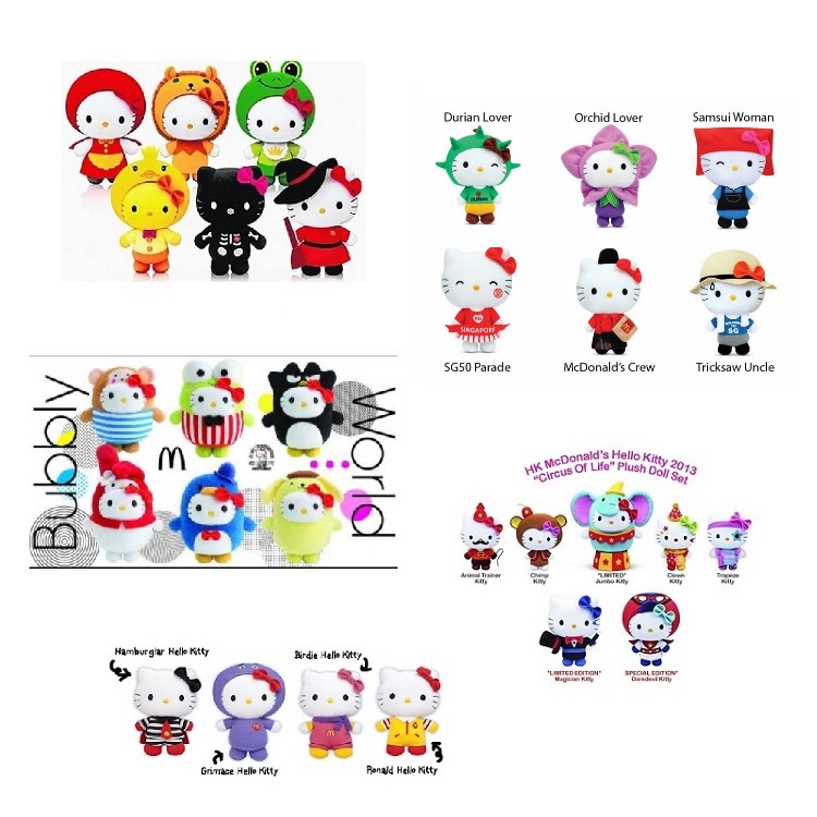 Mainan McD Boneka Hello Kitty Happy Meal Meals McDonalds Mc Donald Donalds Plush Bag Toy Toys Doll D