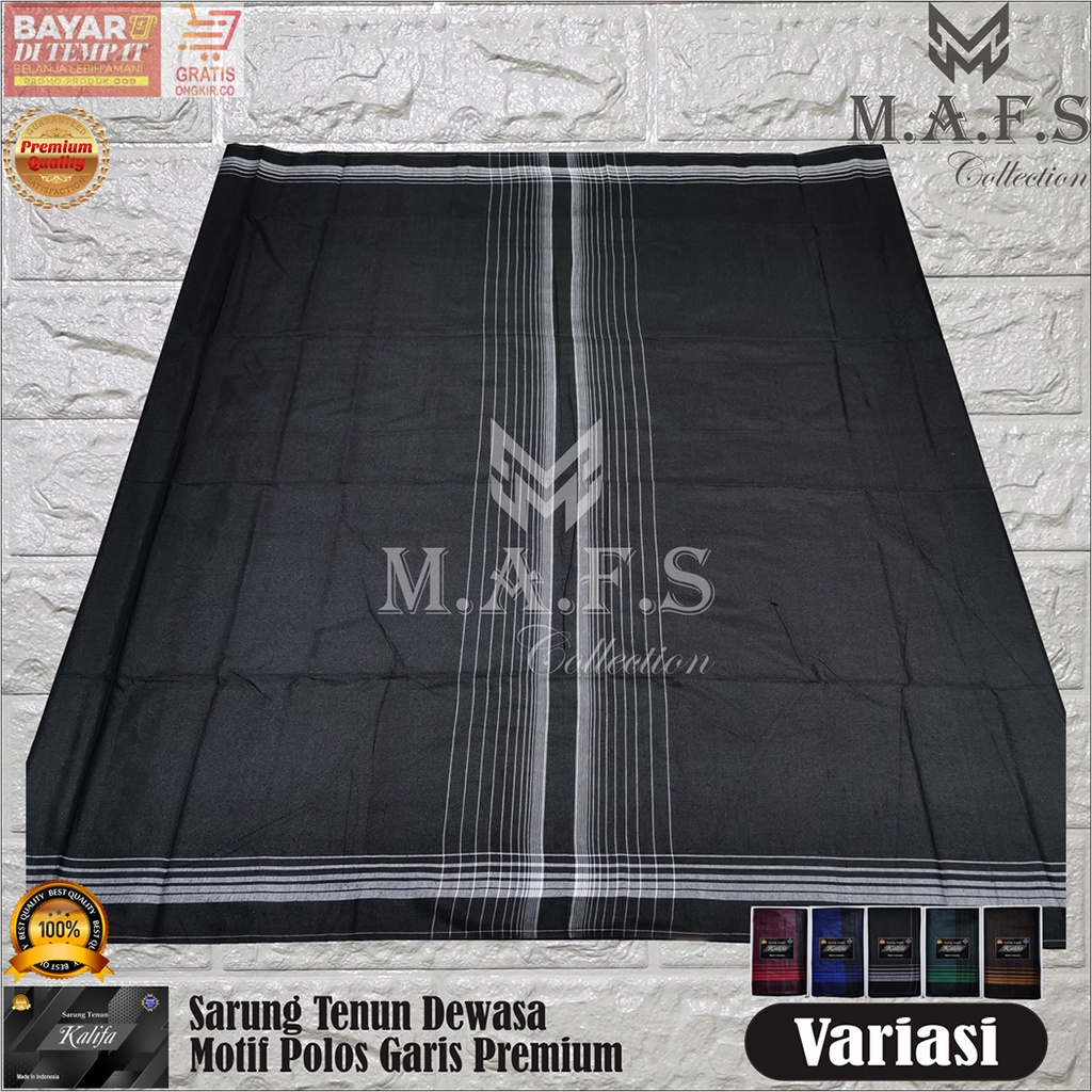 SARUNG DEWASA SARUNG TENUN MOTIF POLOS GARIS MT KALIFA PREMIUM