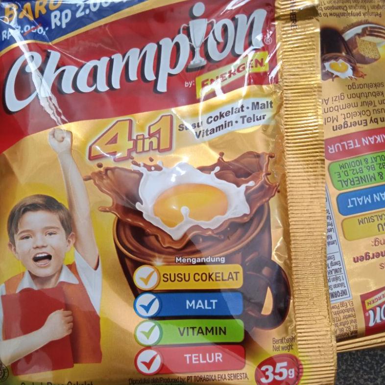

TERMURAH Energen Champion || susu Coklat champion by ENERGEN ( 1 renceng )