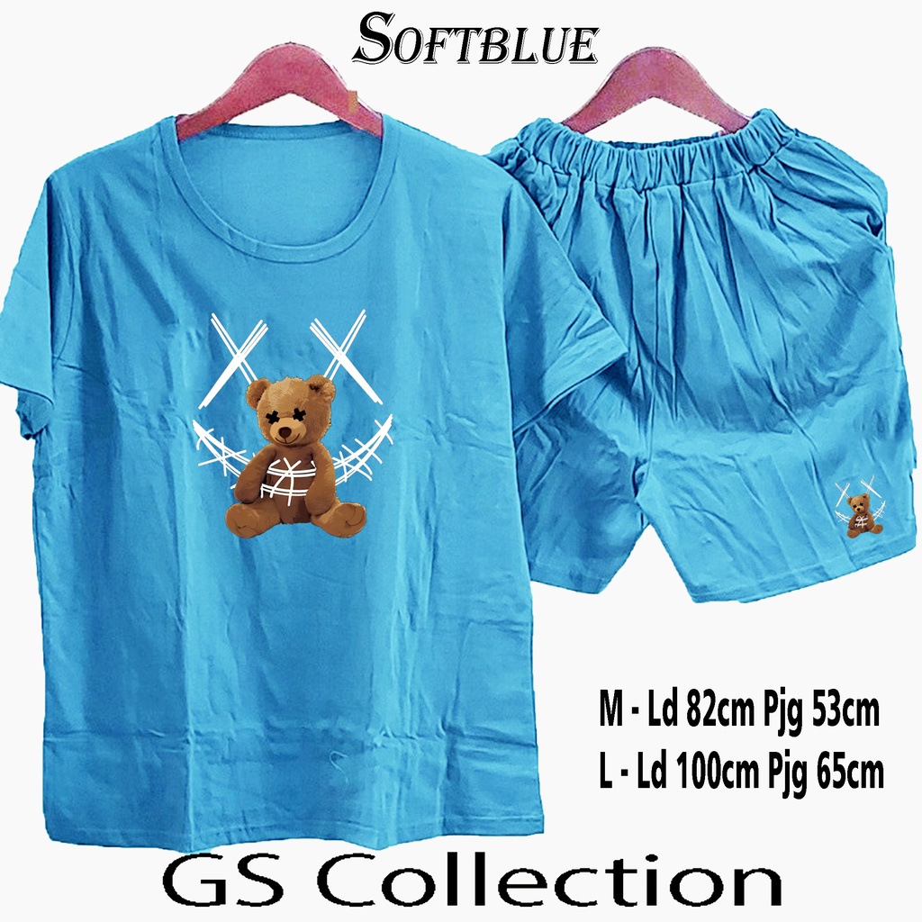 SETELAN BEAR PRINT TEE