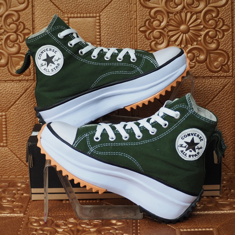 SEPATU SNEAKERS WOMAN CONVERSEXJW ANDERSON RUN STAR HIKE PREMIUM QUALITY HIJAU HIGH HEEL