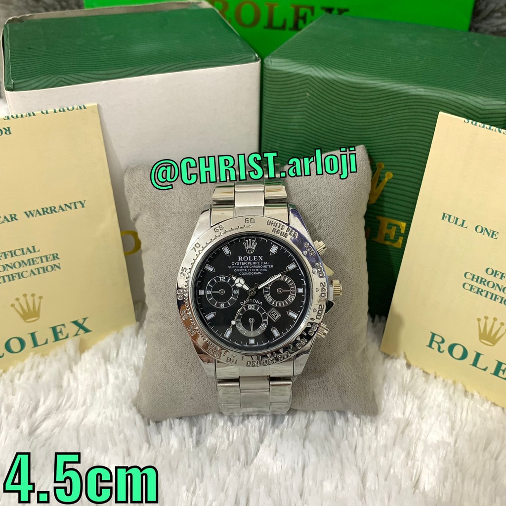 BISA COD ❗ JAM TANGAN COUPLE ROLEX DAYTONA - TANGGAL AKTIF - CHRONO VARIASI - FREE FULLSET BOX - TER