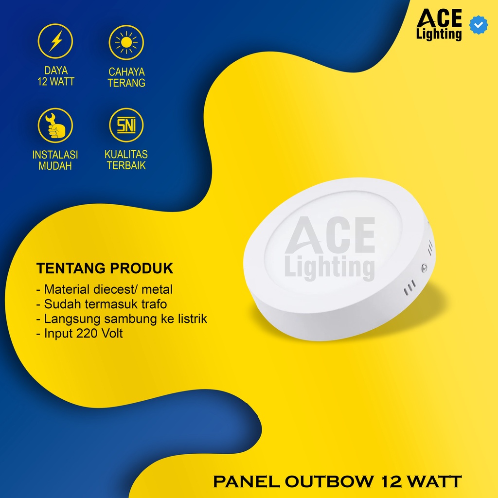 Lampu downlight panel led Outbow 12 Watt lampu plafon downlight 12 W