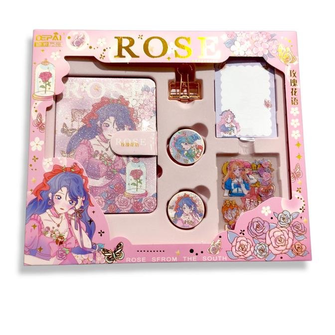 

Cute Diary Book Set Kartun Korea Dengan Stiker Estetik Diy