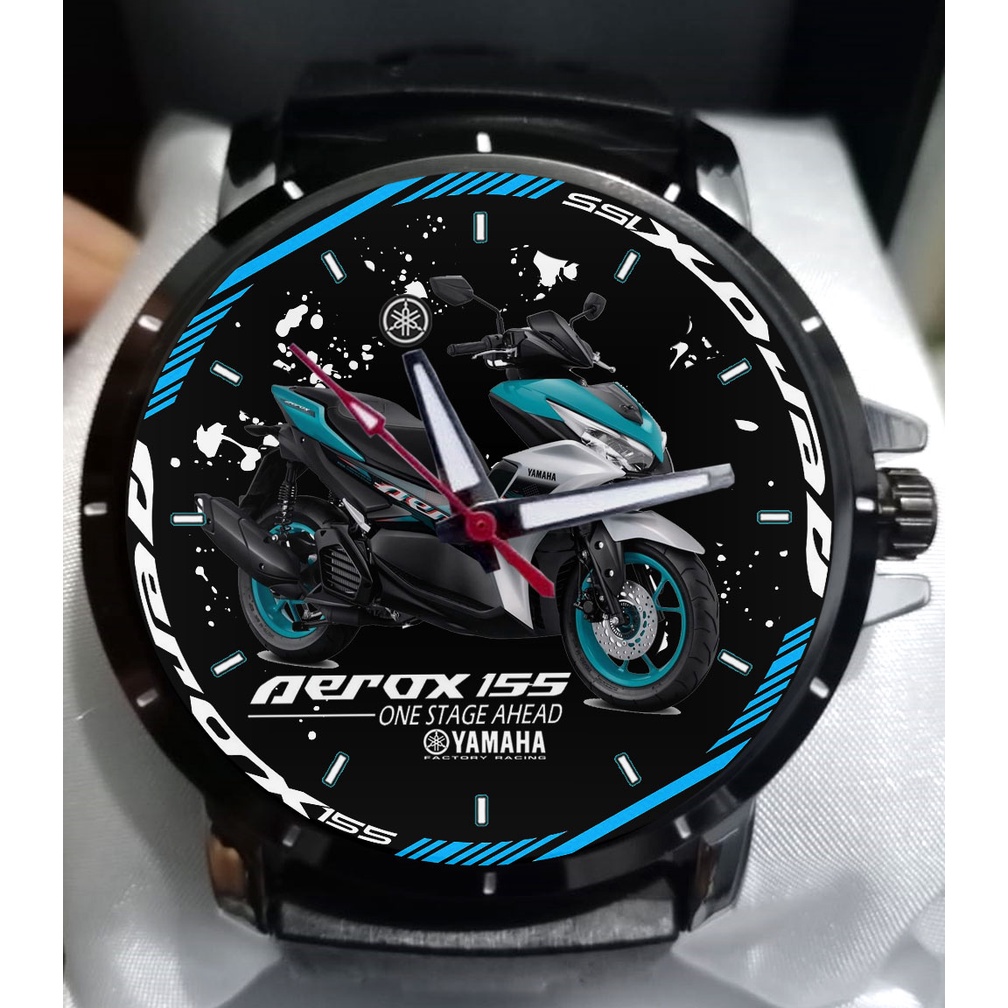 JAM TANGAN CUSTOM Aerox 155 Biru // JAM TANGAN FULL ANALOG