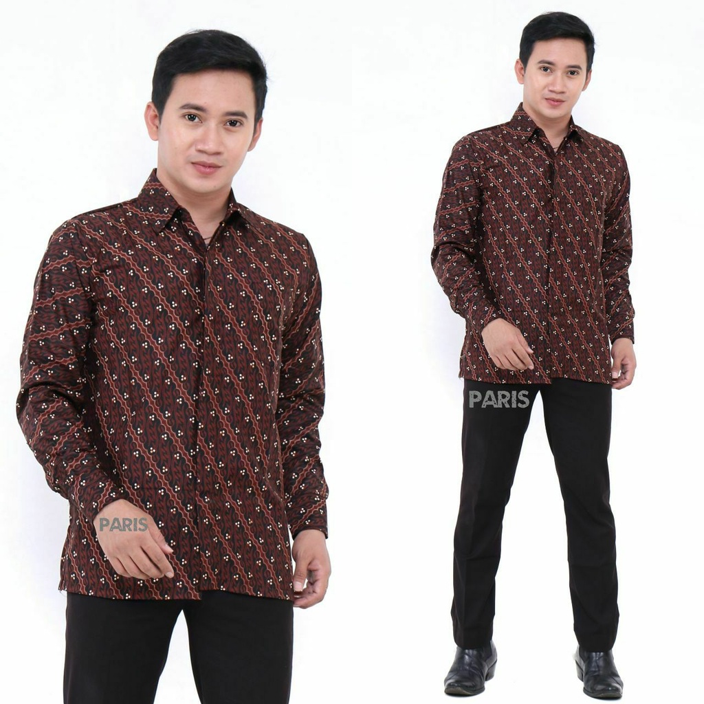 Kemeja Batik UNGGUL JAYA PREMIUM - Baju BATIK PRIA SIZE M L XL XXL  Hem Lengan Panjang