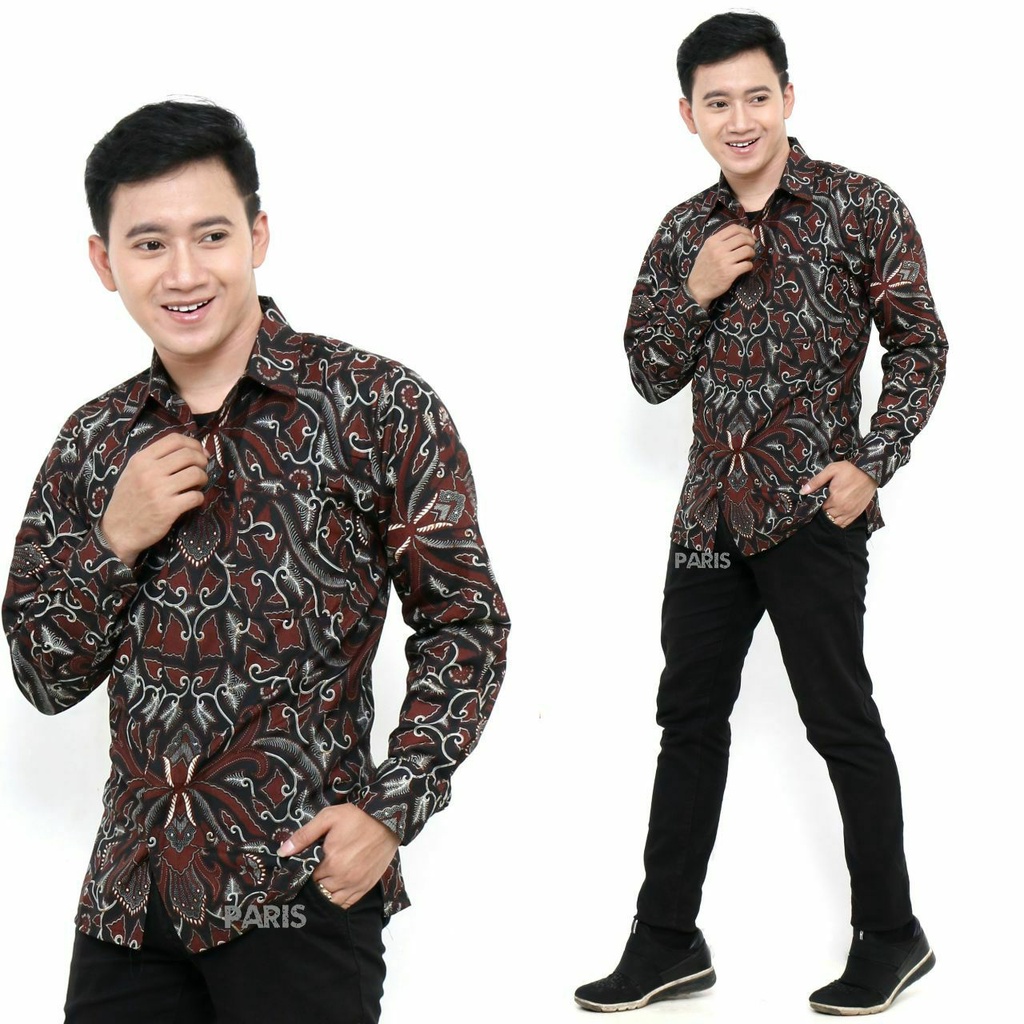 Kemeja Batik UNGGUL JAYA PREMIUM - Baju BATIK PRIA SIZE M L XL XXL  Hem Lengan Panjang