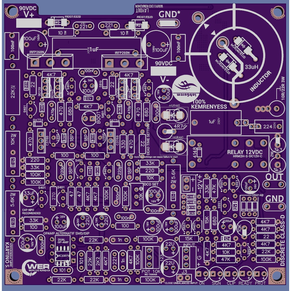 PCB CLASS D UCD DISCRETE KOTAK FIX, SUPERLITE totem BD