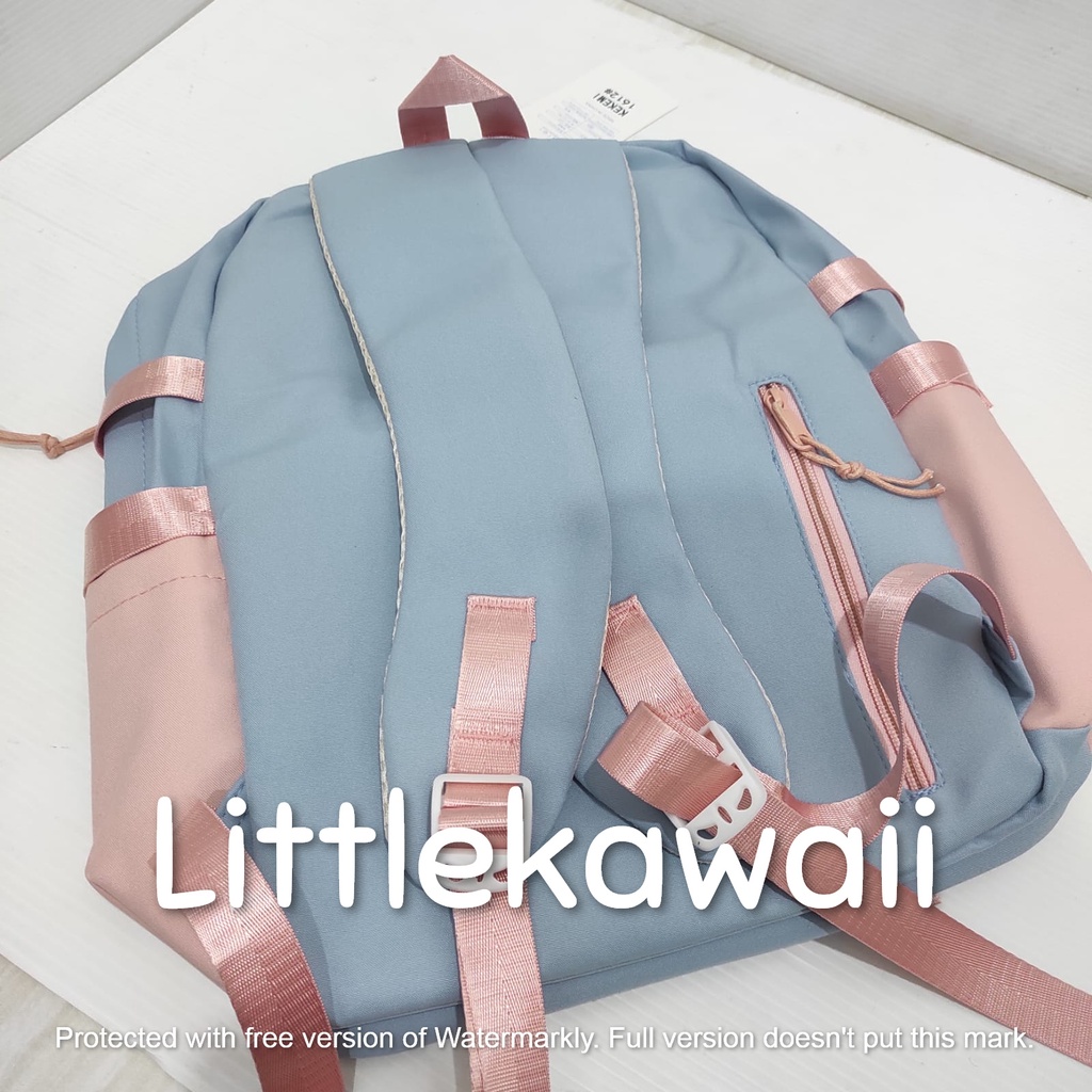 LK/Tas Ransel Laptop Backpack Sekolah Fashion Korean Style Anak Remaja Dewasa Kantong Gesper Warna Warni Kekemi Import