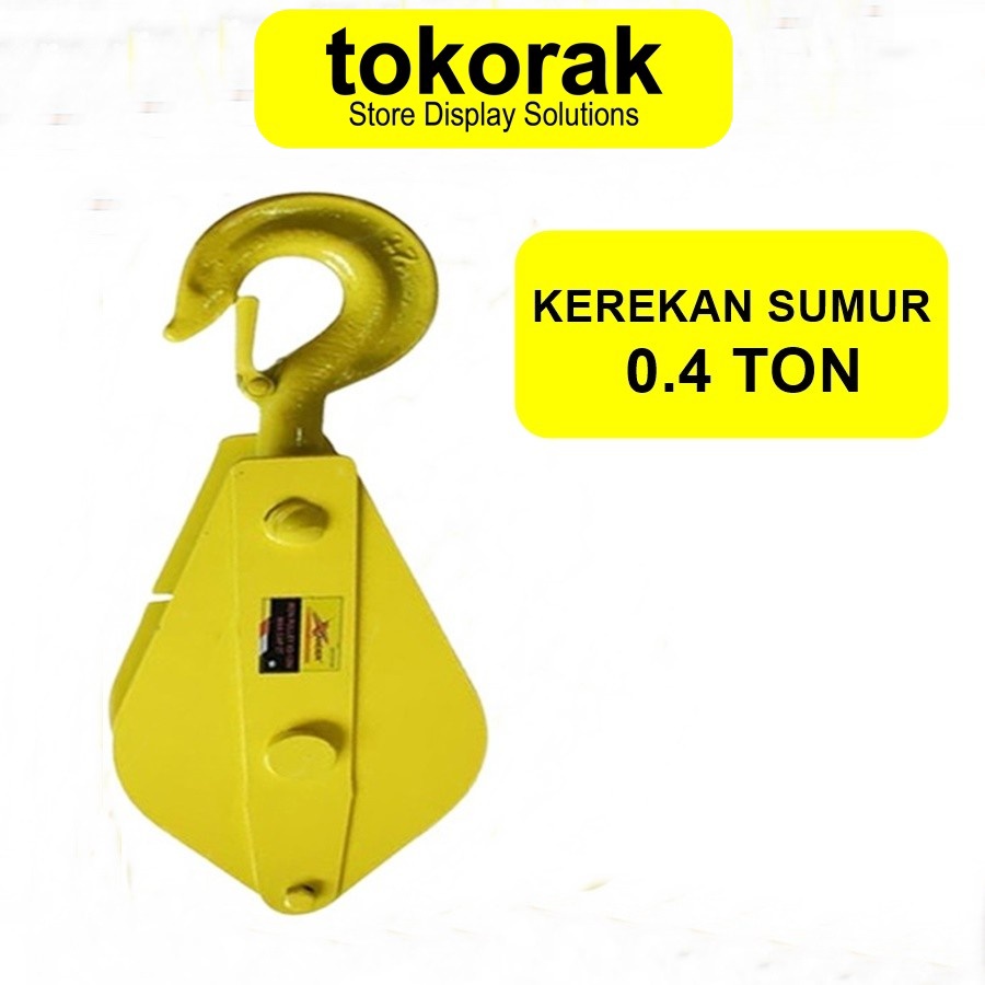 KEREKAN SUMUR 0.4 TON XANDER KATROL KAPAL PULLEY BLOCK TIMBA SUMUR