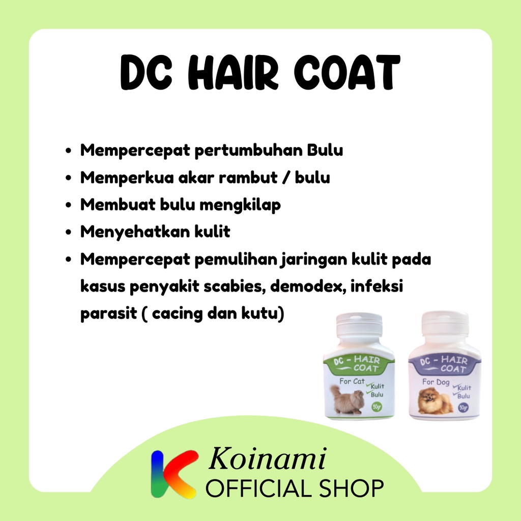 DC HAIR COAT VITAMIN BULU  UNTUK KUCING ANJING / vitamin kucing/ BTM