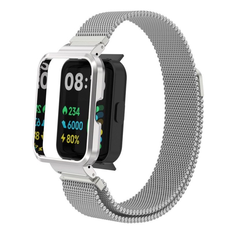 Milanese Stainless Strap For Xiaomi Redmi Watch 2 Lite Band Mi Watch Lite With Metal Protector Case Bumper Magnetic Loop Bracelet For Redmi Watch