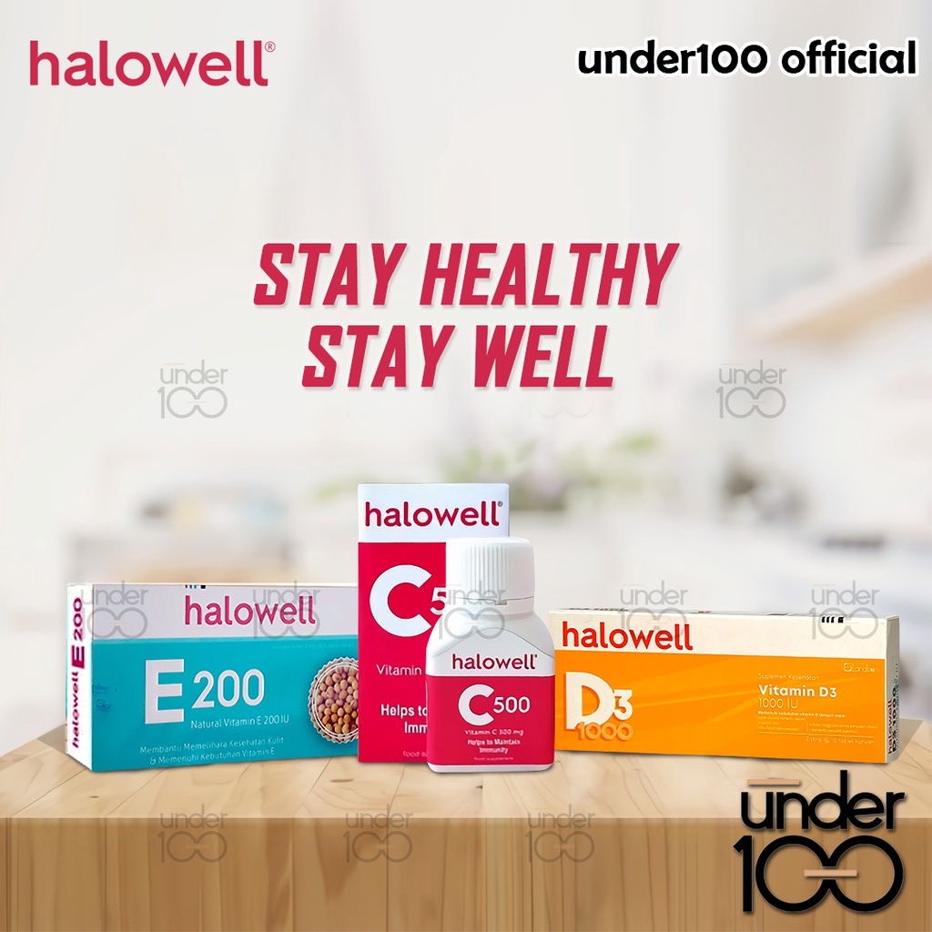 ❤ UNDER100 ❤ Halowell Natural Vitamin C500 Mg D 1000 iu E 200 iu BPOM