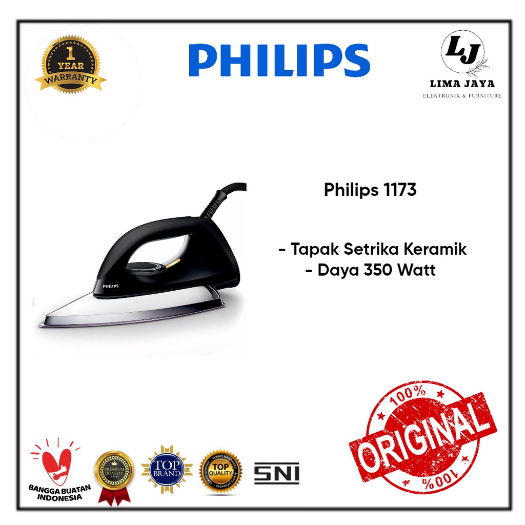Setrika Philips 1173 Setrika Baju Tapak Keramik Philips