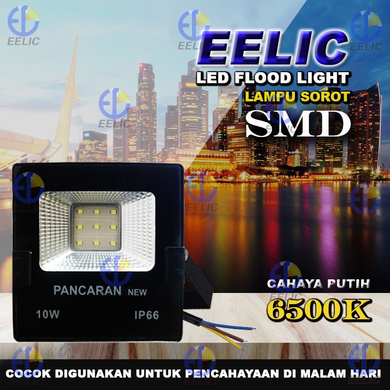 EELIC LAU-SCSMD -10W Lampu sorot pancaran led flood light 10 watt jumlah lampu smd 9 pcs cahaya putih 6500k ip66 waterproff