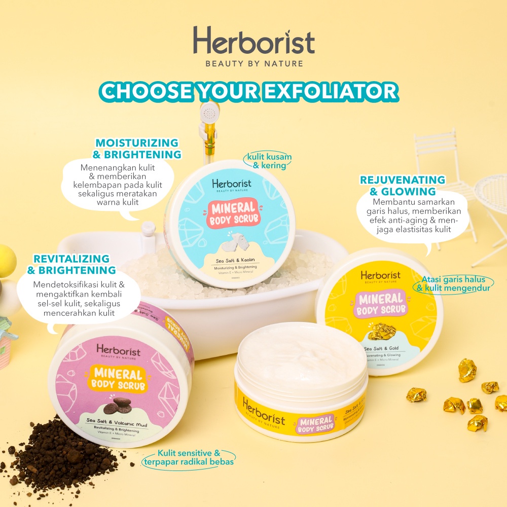 Herborist Mineral Body Scrub - 200 gr [ POT ]