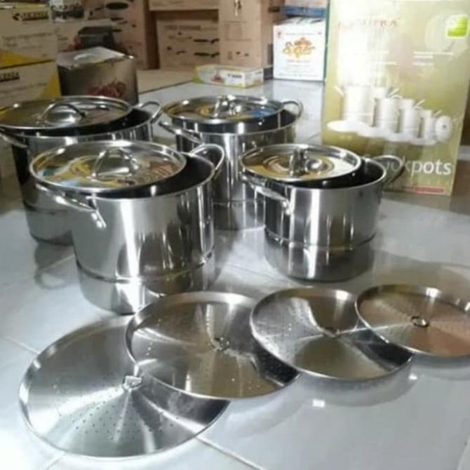 favorit] Panci tinggi sarangan langseng supra / Panci steamer 4in1 stainless