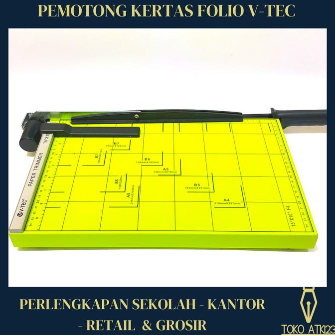 

Alat Pemotong kertas / Paper Trimmer Ukuran F4 Merk V-Tec Type VT-1510 PROMO