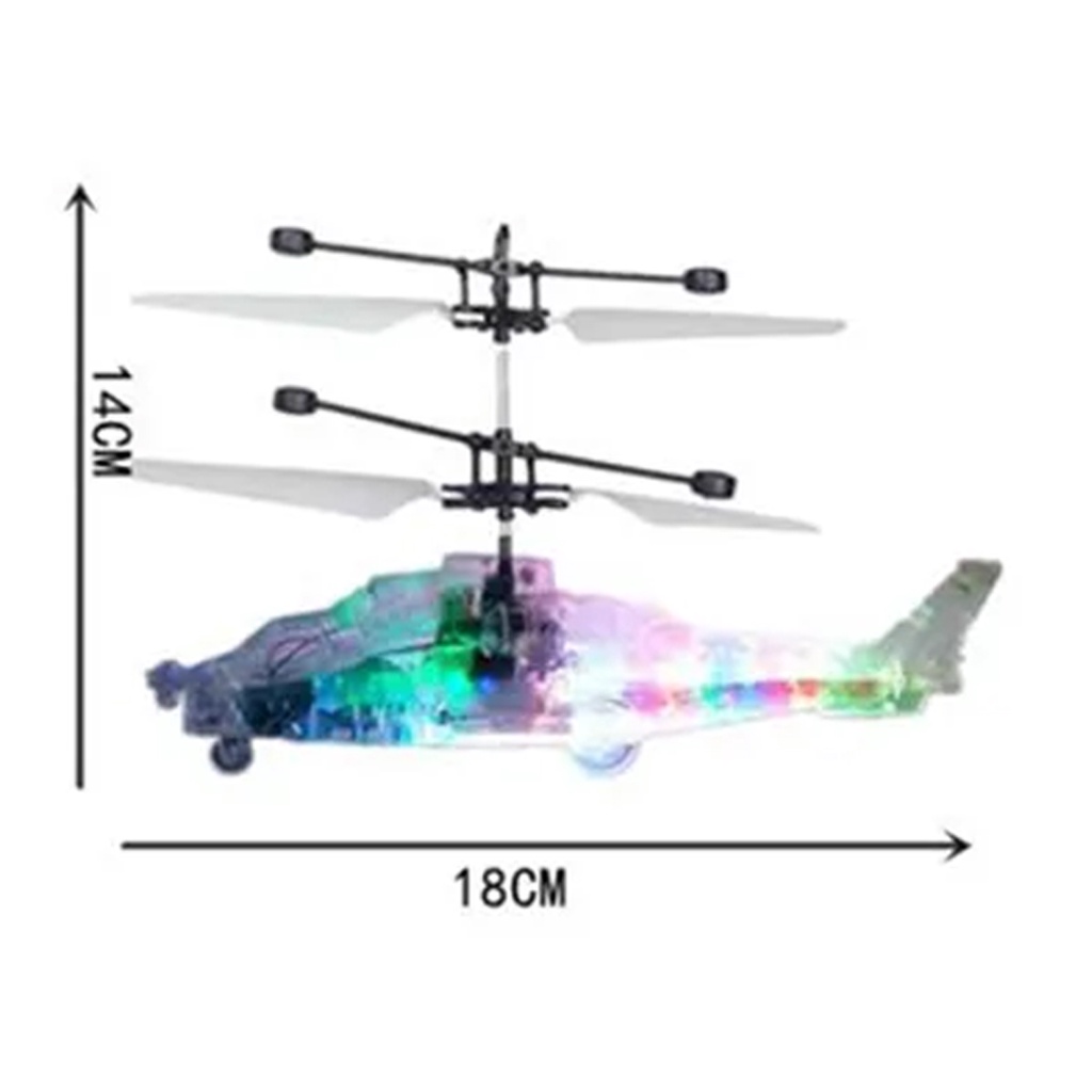 Mainan Remote Helikopter LED Transparan RC Sensor Tangan helikopter Mainan Anak dengan Lampu Tahan Banting