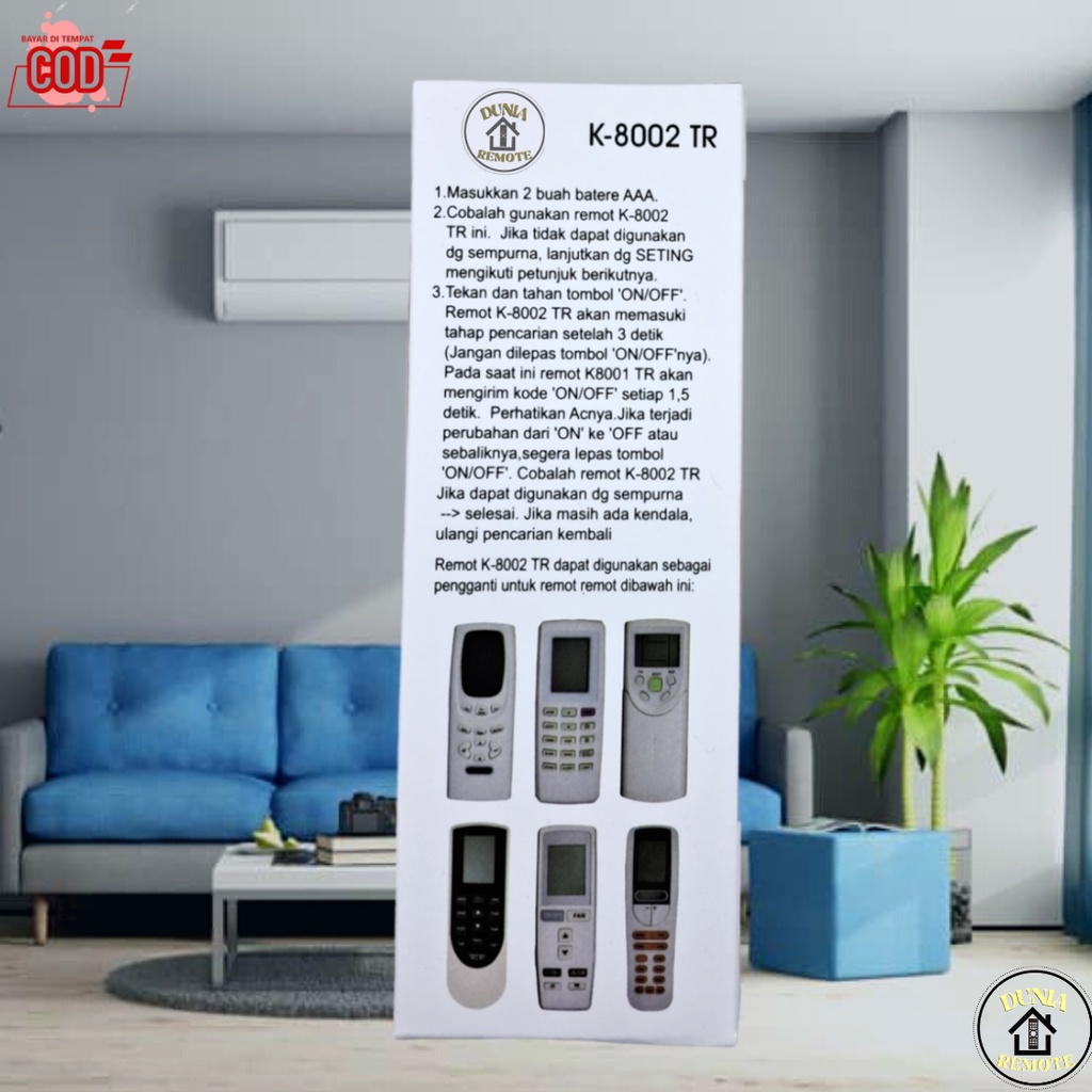Remot / Remote Multi Universal AC Gree Sharp daikin Sanyo Type K-8002TR