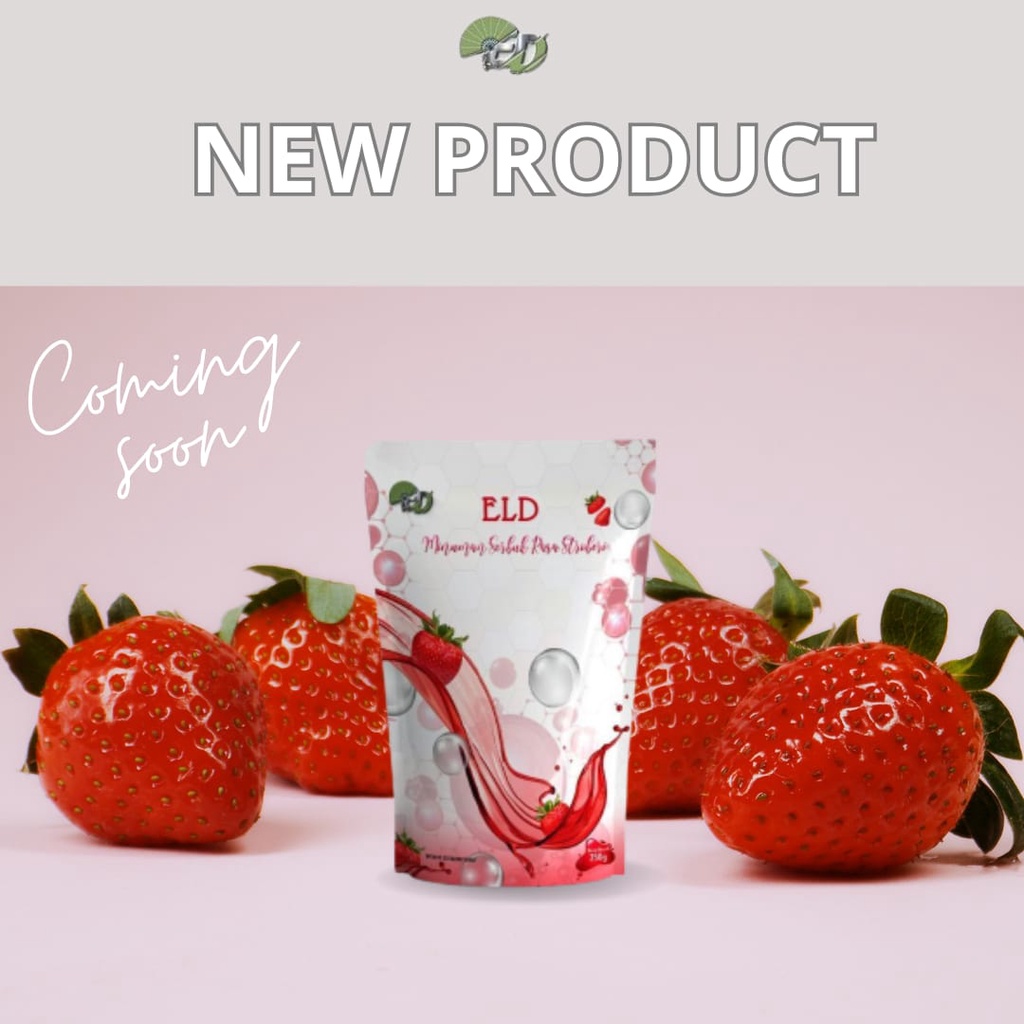 (TERBARU!!!) ELD Collagen Drink Rasa Strawberry DNA Salmon MInuman Pemutih Kulit 3x Lebih Cepat 55gr