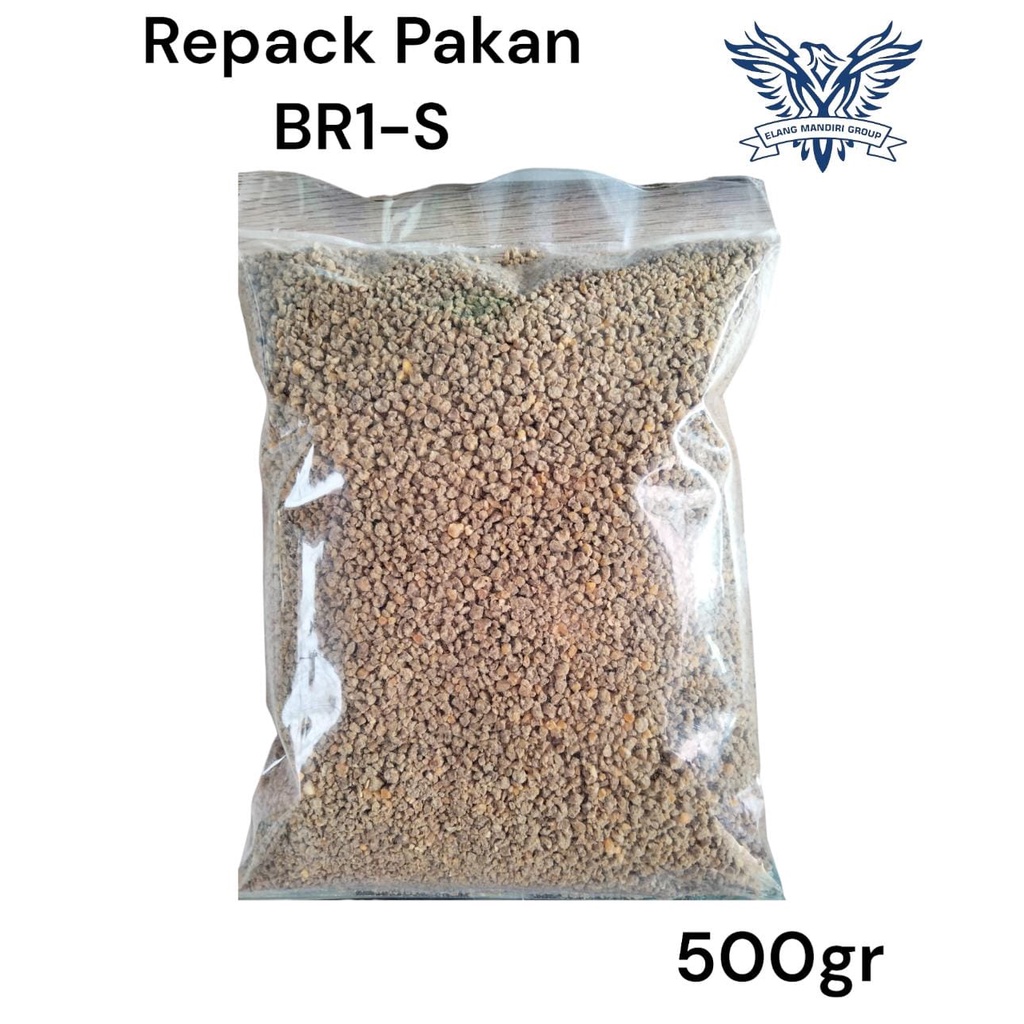 Repack 500gr BR 1 S Pakan Jadi Starter Ayam Pedaging Umur 8-21 Hari BR1- S Wonokoyo Jaya Kusuma