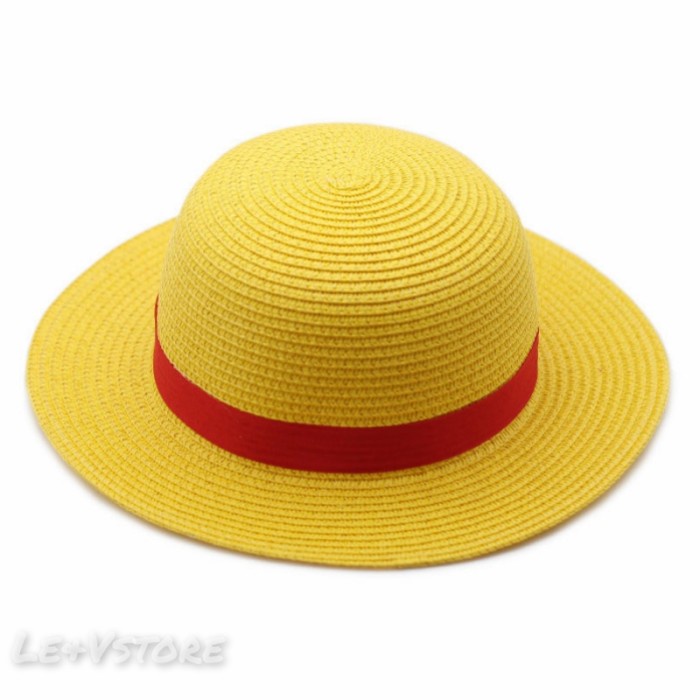 Terlaris Topi Jerami Anime, Monkey D. Luffy One Piece Warna Original Dan Kuning