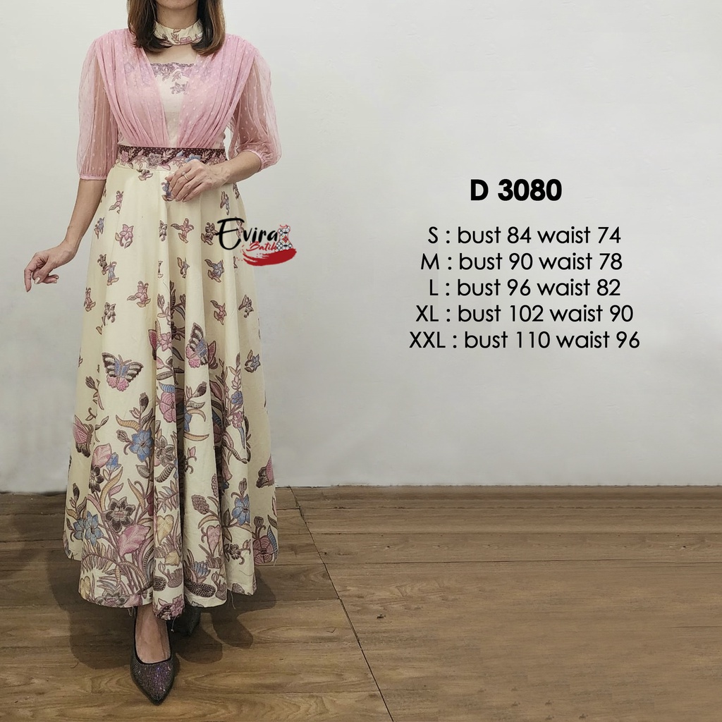 Dress Batik Wanita Modern D 3080 / Dress Batik Indonesia / Set Family Batik / Set Couple Batik / Bat
