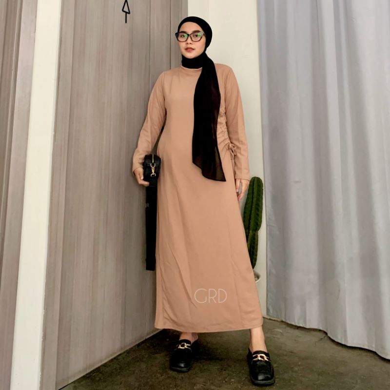 Selly Maxi Dress Serut Sampiang | Maxi Dress Spesial Ramadhan