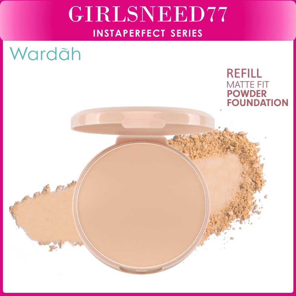 [NEW] Wardah Instaperfect Refill Matte Fit Powder Foundation 13 g - Refill Bedak (Real Skin Cover Setter, Smooth Matte Finish, SPF 20 PA+++)