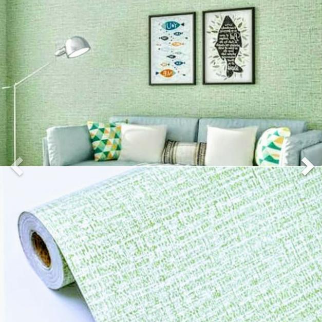 Wallpaper Sticker Dinding warna Hijau Motif serat kayu