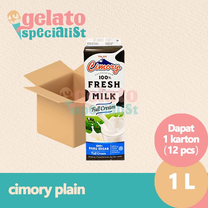 Cimory Fresh Milk, Cimory Susu Pasteurisasi Plain 950ml 1 karton isi 12pcs