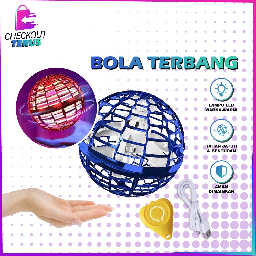 CT M312 Mainan Flying Spinner Bola Terbang LED Berputar Mini UFO Remote Control Edukasi Sensor Tangan Bola Terbang Ajaib Magic Ball Drone