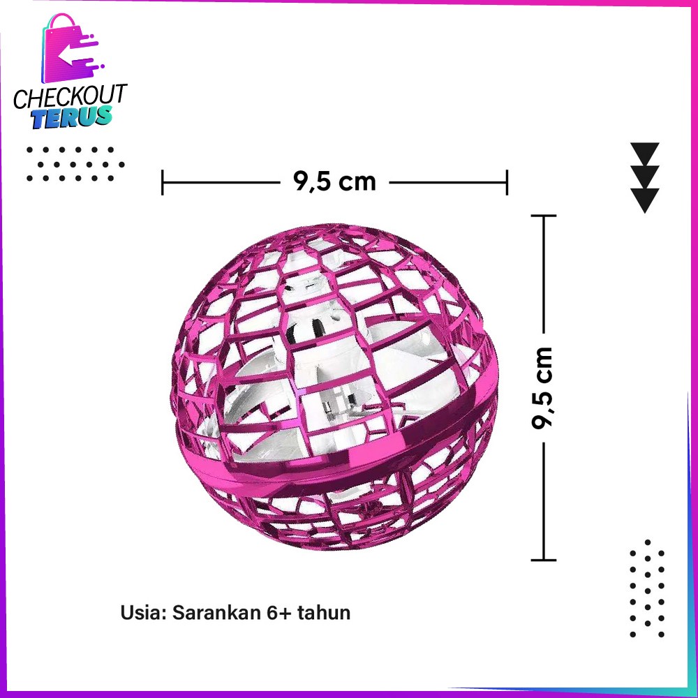 CT M312 Mainan Flying Spinner Bola Terbang LED Berputar Mini UFO Remote Control Edukasi Sensor Tangan Bola Terbang Ajaib Magic Ball Drone