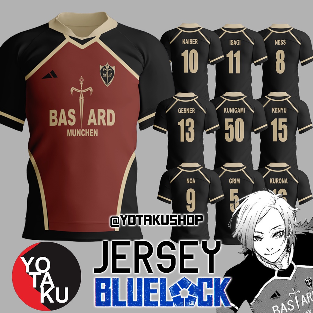 Jersey Anime Cosplay Blue Lock Kaiser Bastard Munchen Isagi Yoichi Ukuran XL-XXXL