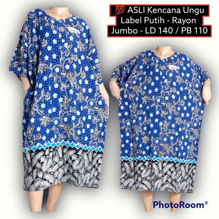 daster busui DASTER KENCANA UNGU LABEL PUTIH ORIGINAL JUMBO TERBARU LD 140 SIZE 5L Biru P4L9 midi be