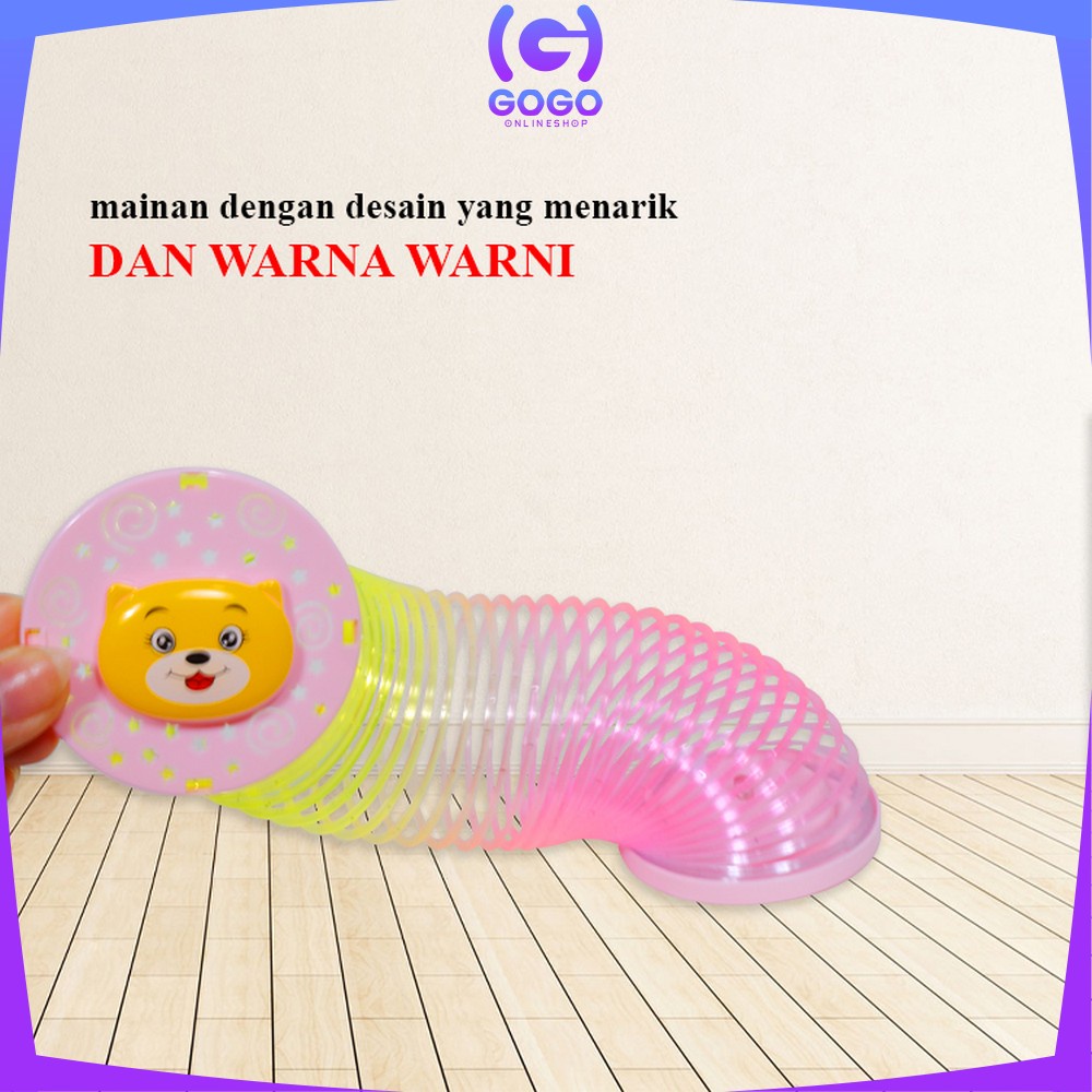 GOGO-M309 Mainan Slinky Rainbow Per Magic Spring Yoyo Cincin Ada Lampu / Maenan Per Pegas Pelangi Stress Toys