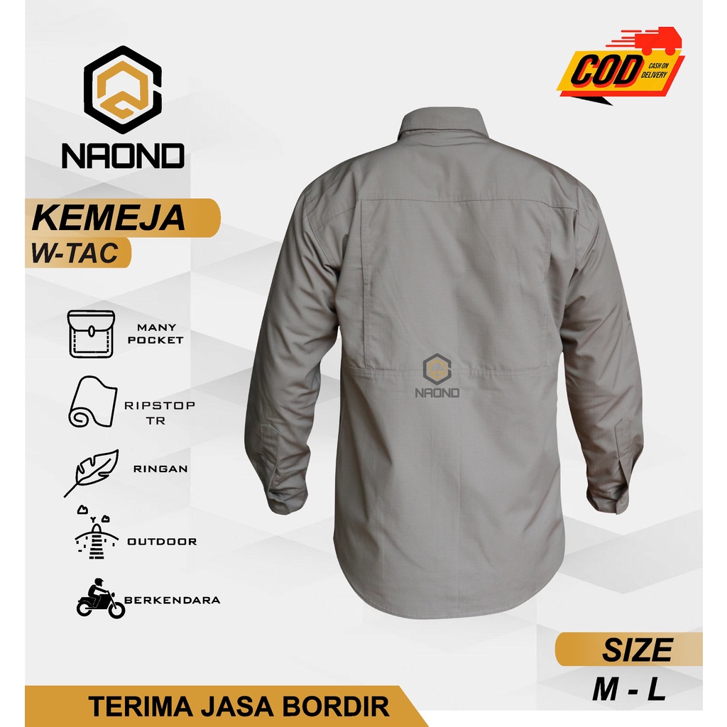 Kemeja Tactical W tac Ori Lengan Panjang Kemeja W-tac Kemeja Taktical Kemeja Outdoor Kemeja PDL PDH Lapangan Kemeja Tactical Pria Kemeja Putih Tactical Kemeja Kerja Kemeja Kantor Bordir BUMN