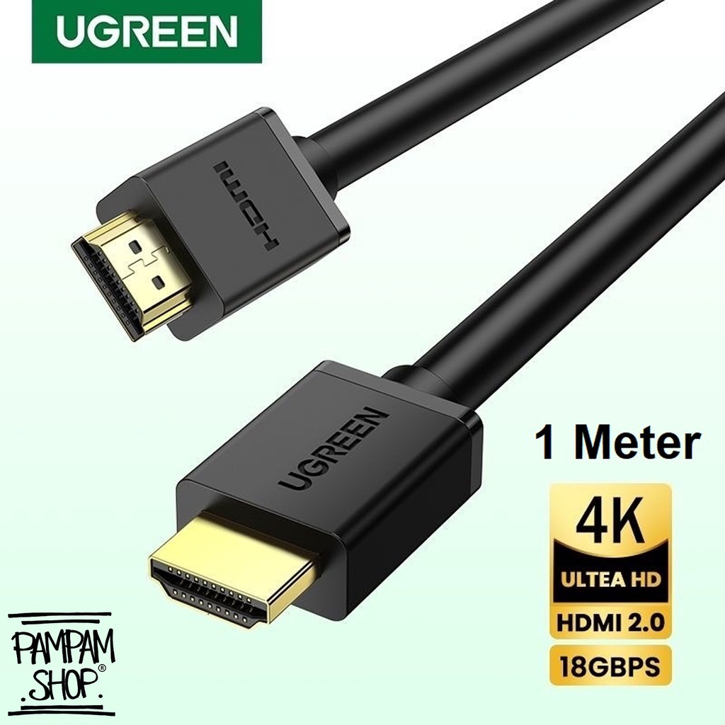 UGREEN ORIGINAL Kabel HDMI 1M 1 METER Male to Male V2.0 Support 4K Gold Plated Cable Versi 2.0 HD High Definition Multimedia Interface Ori