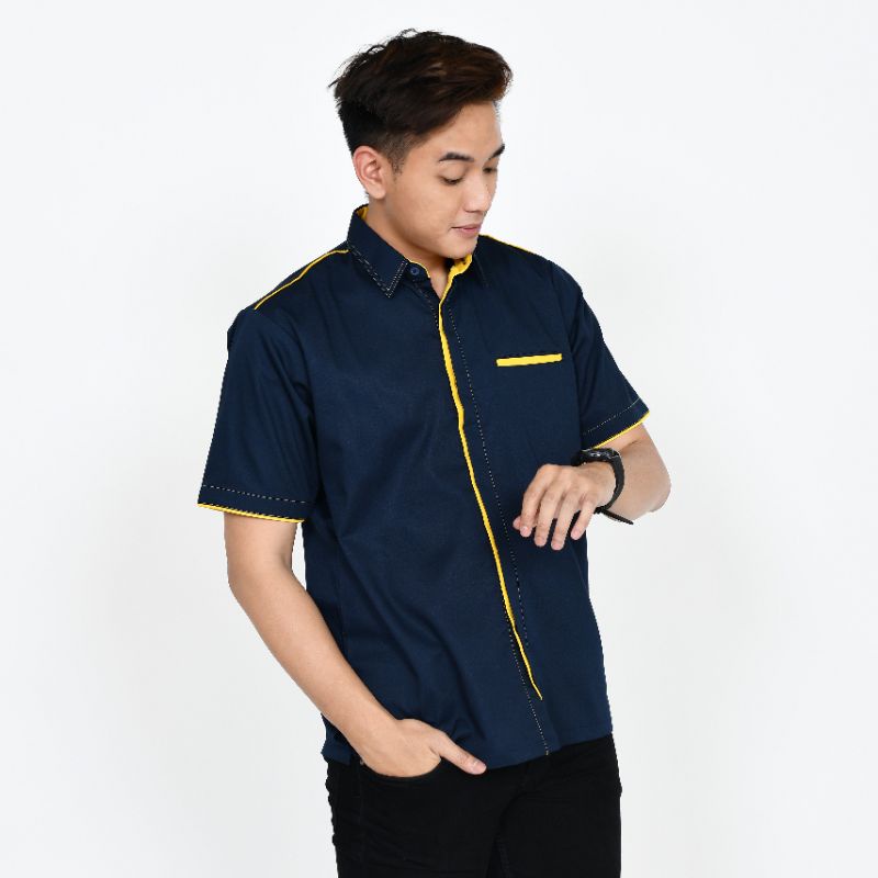 Baju Kerja Pria Lengan Pendek/Seragam Kerja Lapangan/Baju Pria Lengan Pendek/Seragam Custom Bordir/Baju Kerja Lapangan Pendek